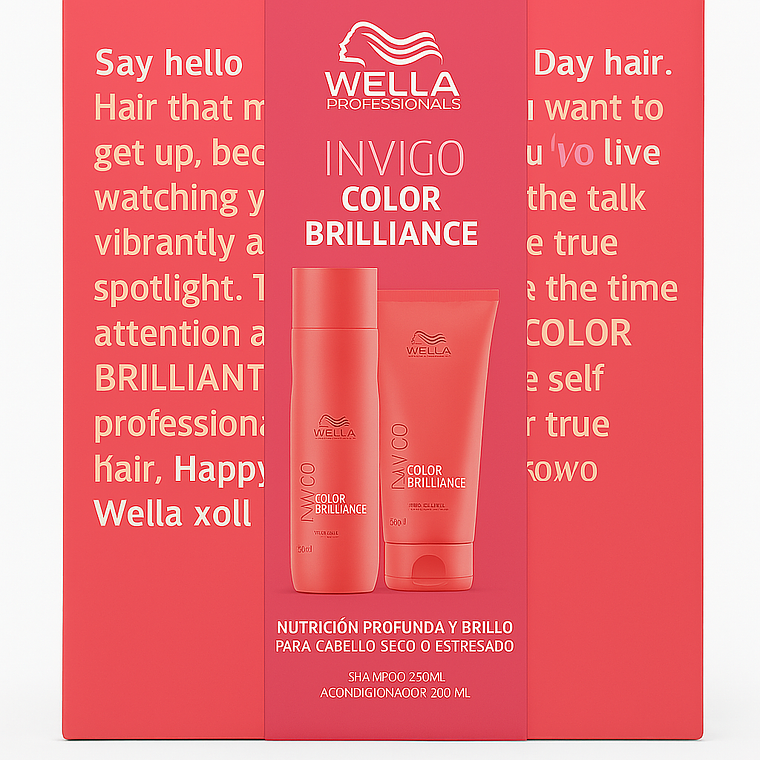 Pack Invigo Color Brilliance Shampoo 250 ML + Acondicionador 200 ML + Secador de Cabello - WELLA 2
