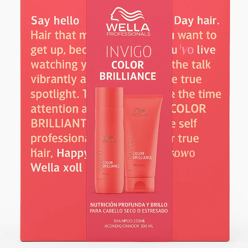 Pack Invigo Color Brilliance Shampoo 250 ML + Acondicionador 200 ML + Secador de Cabello - WELLA 2