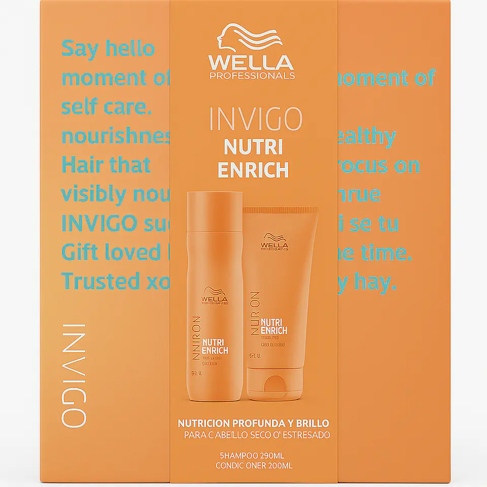 Pack Nutrición Invigo Nutri Enrich Shampoo 250 ML + Acondicionador 200 ML + Secador de Cabello - WELLA 2