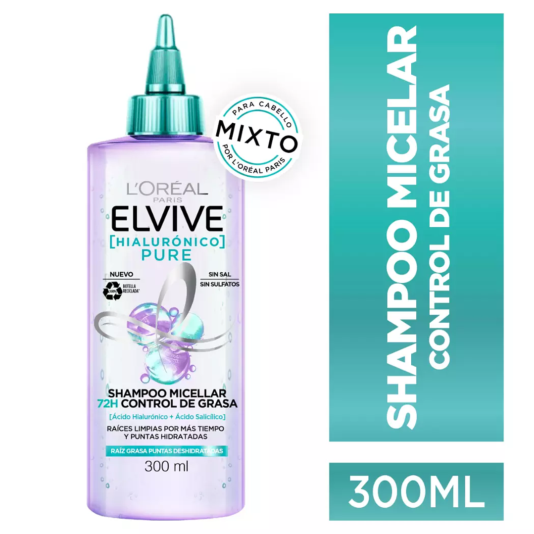 Shampoo Micelar Elvive Hialurónico Pure 300ml - LOREAL 1