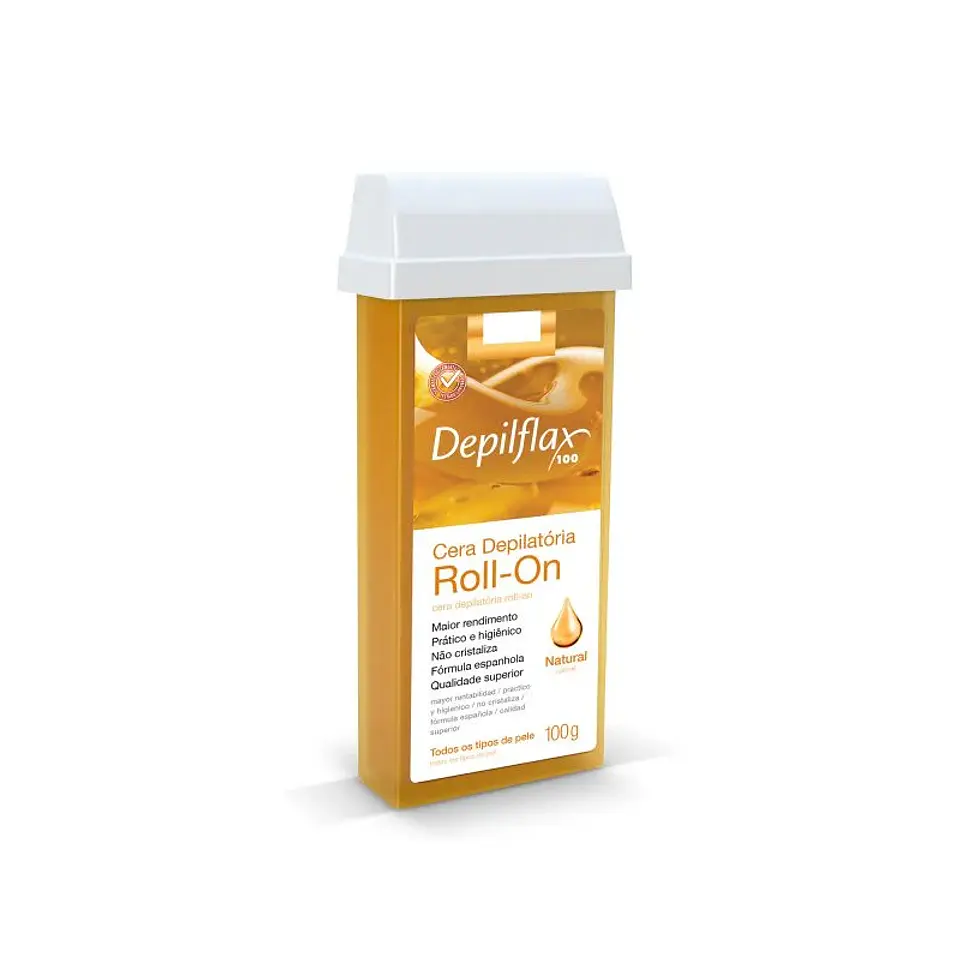 Cera Epilatória Natural Roll On 100 G - DEPILFLAX 1