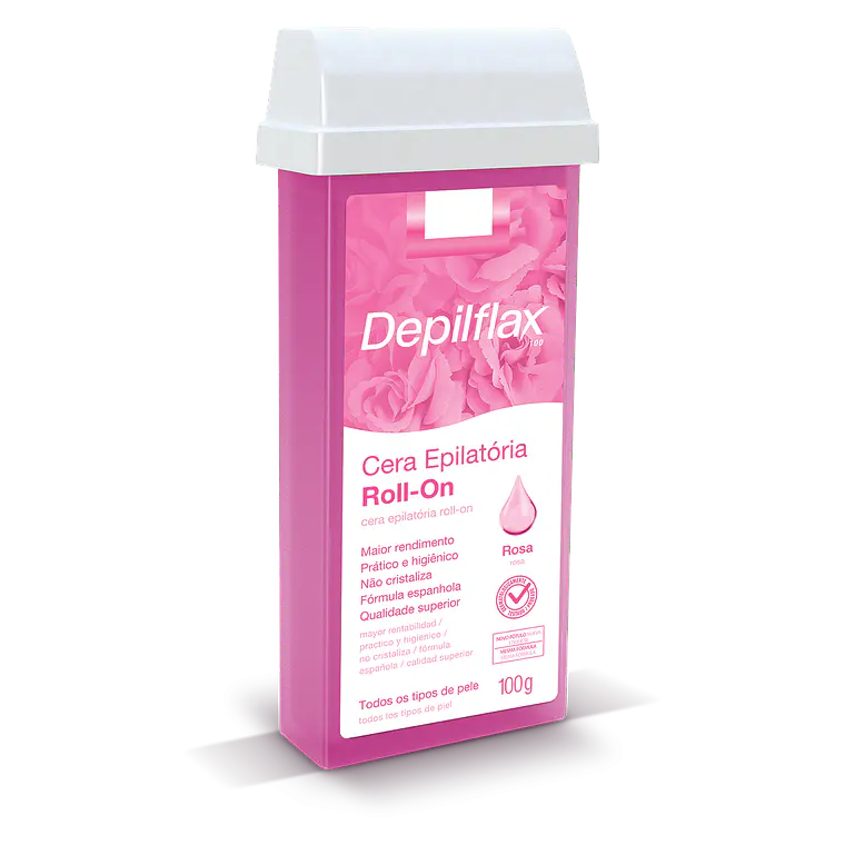 Cera Epilatória Rosa Roll On 100 G - DEPILFLAX 1