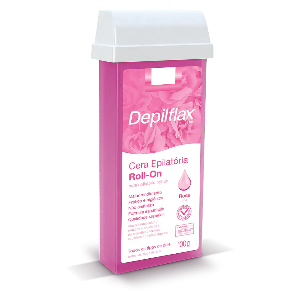 Cera Epilatória Rosa Roll On 100 G - DEPILFLAX 1