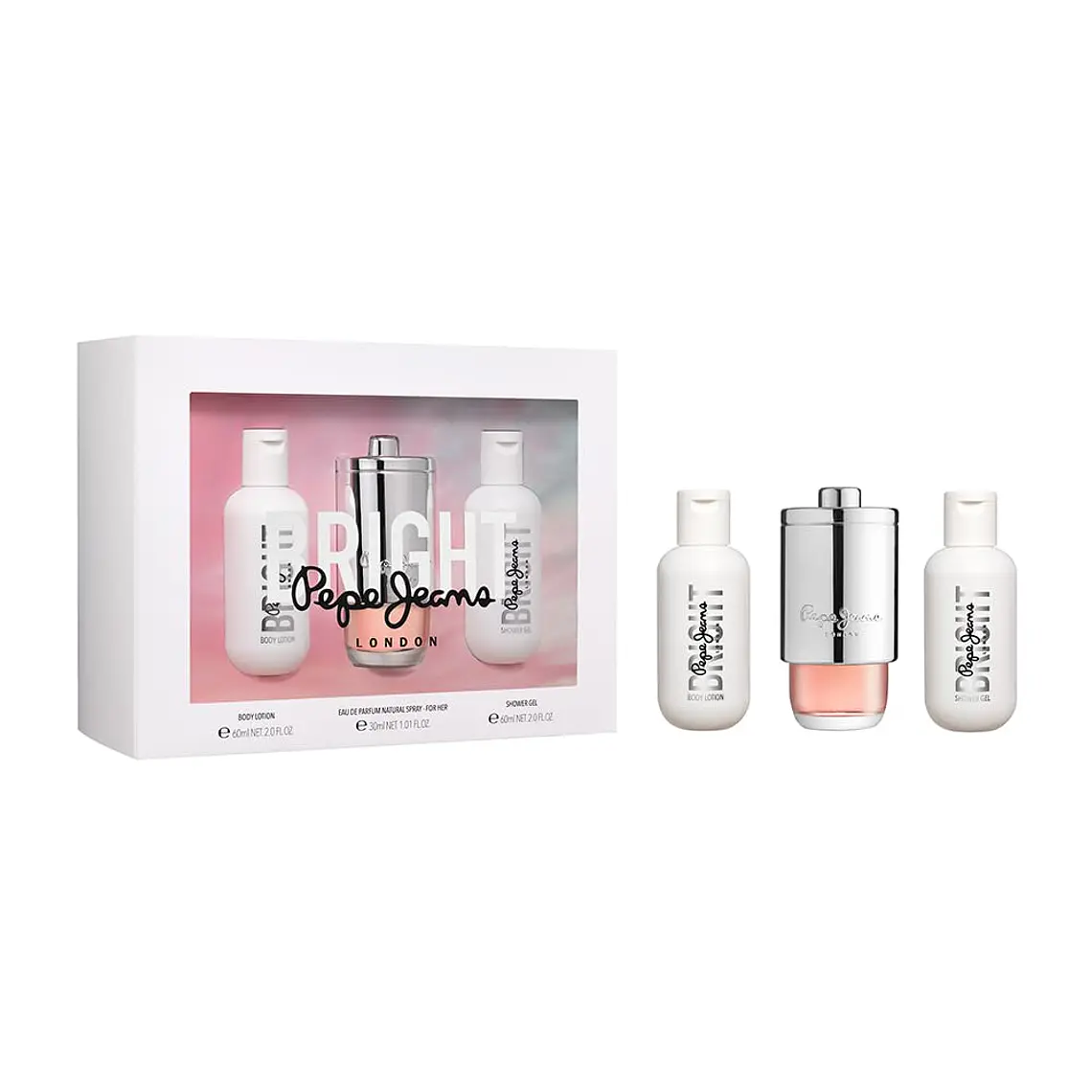Kit Perfume Bright Git Set For Her London 30 ML + Body Lotion 60 ML + Shower Gel 60 ML - PEPE JEANS 2