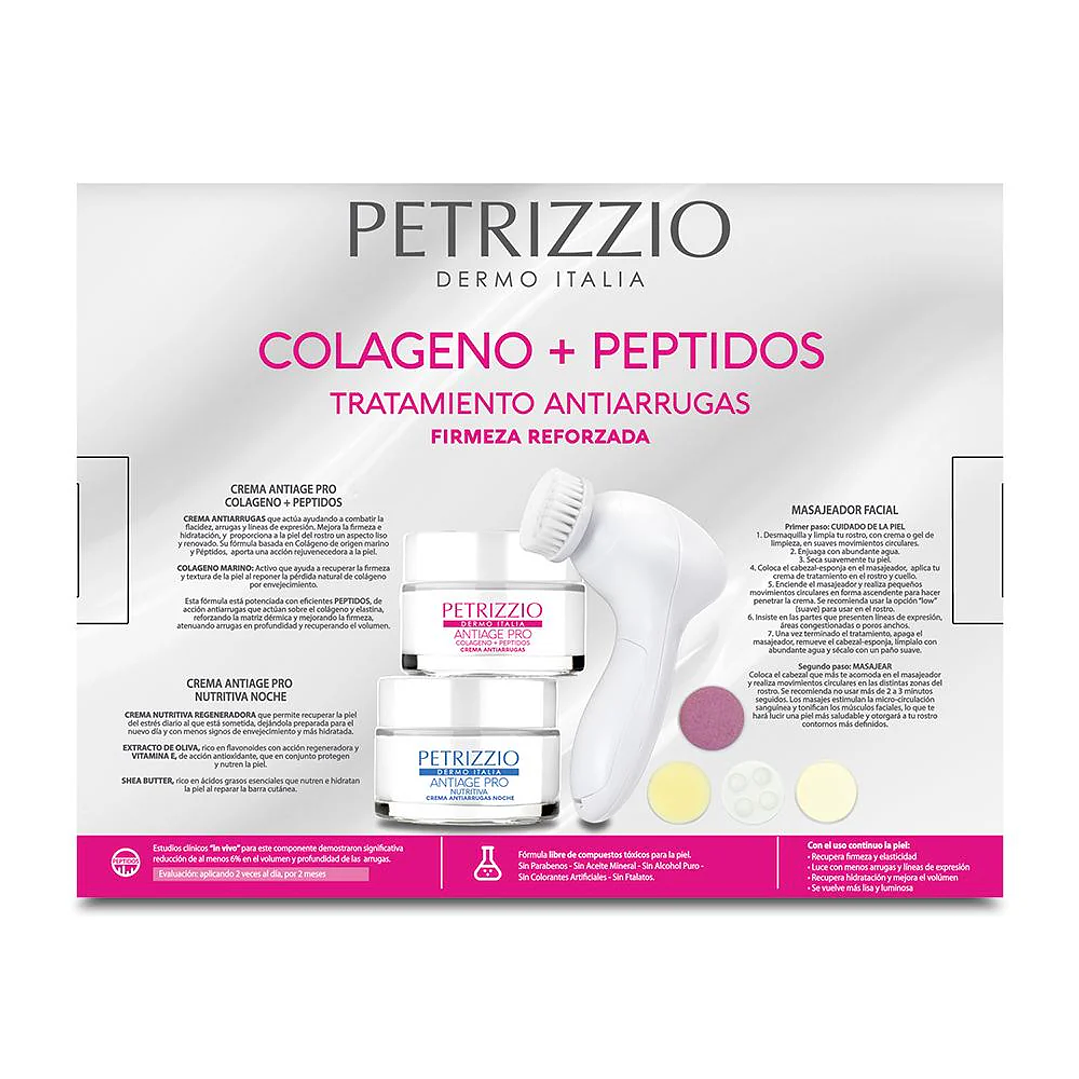Set de Cremas Antiage Pro Colágeno Peptidos + Masajeador - PETRIZZIO 3