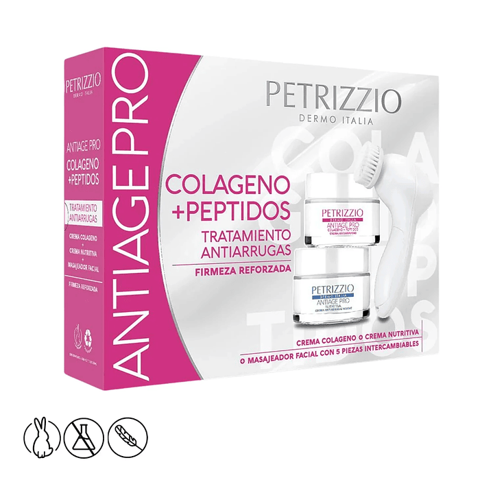 Set de Cremas Antiage Pro Colágeno Peptidos + Masajeador - PETRIZZIO 2