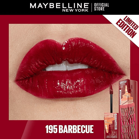 Labial Superstay Vinyl Ink Sauce 195 Barbecue - MAYBELLINE