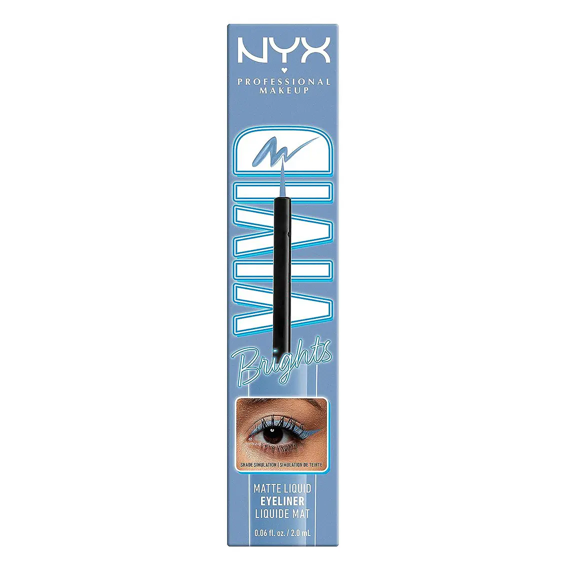 Delineador De Ojos Líquido Vivid Bright Liquid Liner Cobal Crush - NYX 2