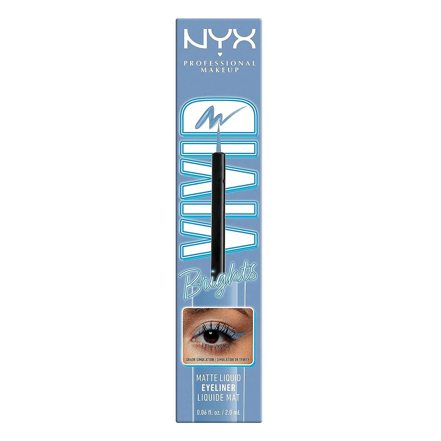 Delineador De Ojos Líquido Vivid Bright Liquid Liner Cobal Crush - NYX 2