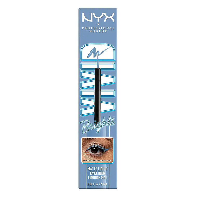 Delineador De Ojos Líquido Vivid Bright Liquid Liner Cobal Crush - NYX 2
