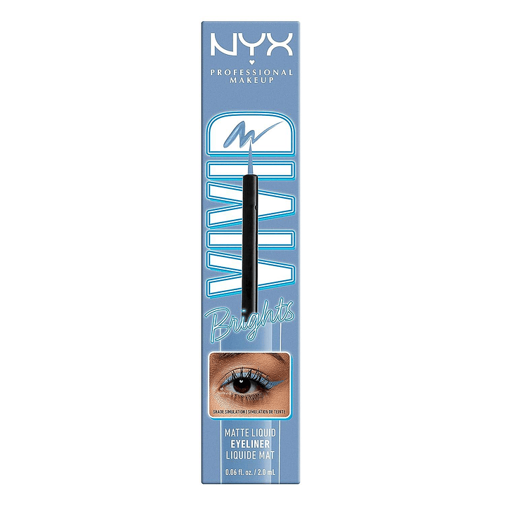 Delineador De Ojos Líquido Vivid Bright Liquid Liner Cobal Crush - NYX- COPIAR 2