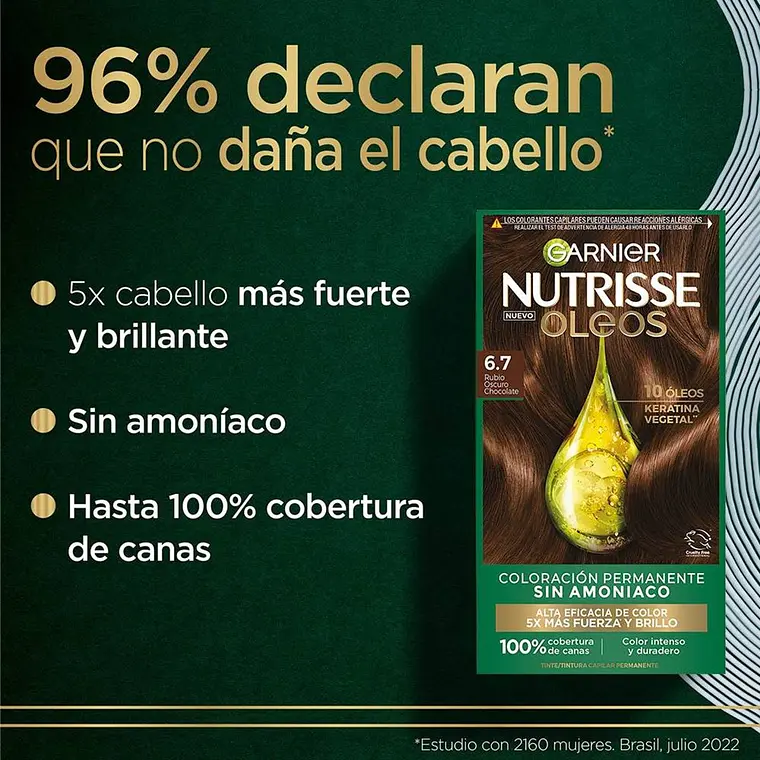 Tintura Nutrisse Oleos Rubio Oscuro Chocolate 6.7 - GARNIER 3