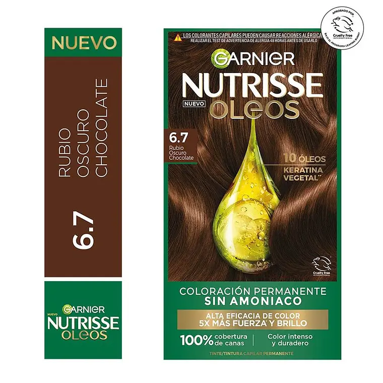 Tintura Nutrisse Oleos Rubio Oscuro Chocolate 6.7 - GARNIER 1