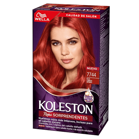 Kit Tintura Permanente Hidratante 7744 Rojo Cobrizo Intenso - WELLA