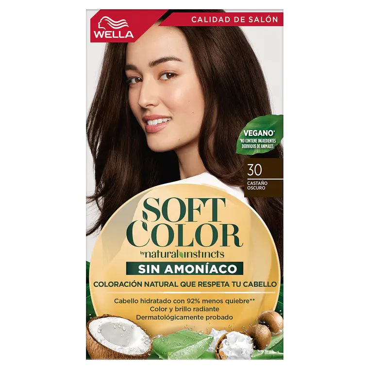 Tintura Soft Color Kit 30 Castaño Oscuro - WELLA 1