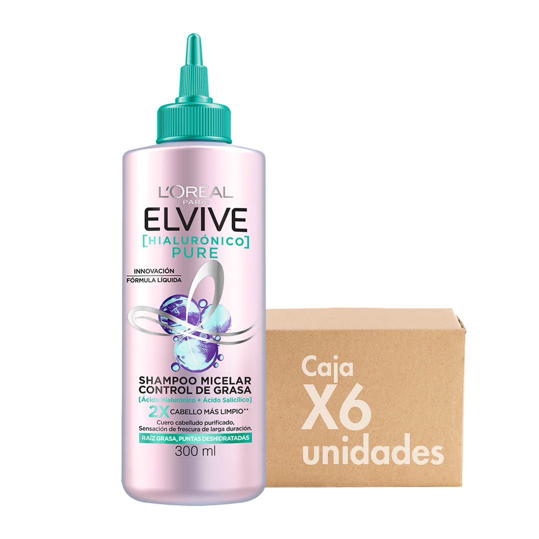 Shampoo Micelar Elvive Hialurónico Pure 300 ML - LOREAL (SOBRE 6 UNIDADES) 1