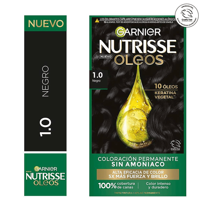 Tintura Nutrisse Oleos 1.0 Negro - GARNIER 1