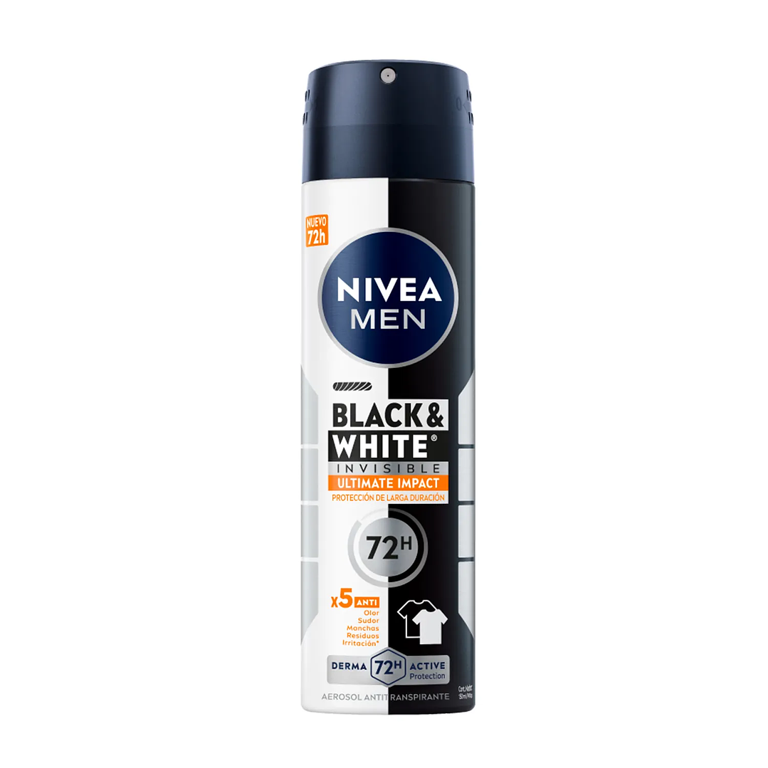 Antistranspirante Spray Nivea Black & White Ultimate Impact Masculino 150 ML - NIVEAMEN 1