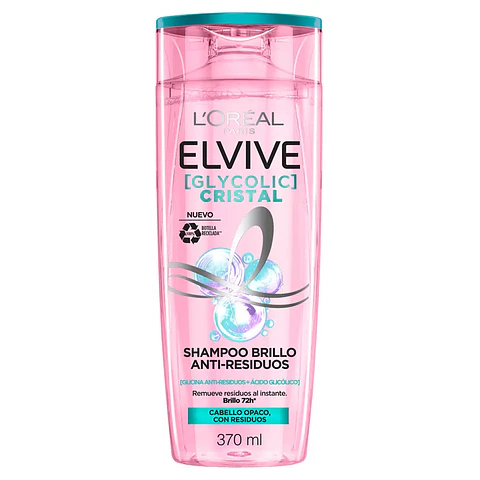 Shampoo Elvive Glycolic Cristal Brillo Anti-Residuos 370 ML - L0REAL