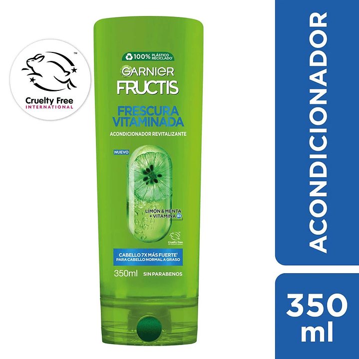 Acondicionador Fructis Frescura Vitaminada - GARNIER SHOT DE VITAMINA B3 + LIMON + MENTA (350 ML) 1