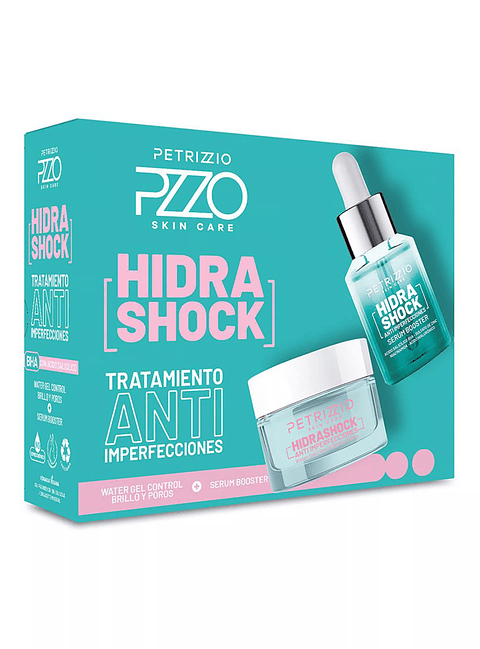 Set Hidra Shock Tratamiento Anti-Imperfecciones, Water Gel Control Brillo Y Poros + Serum Booster