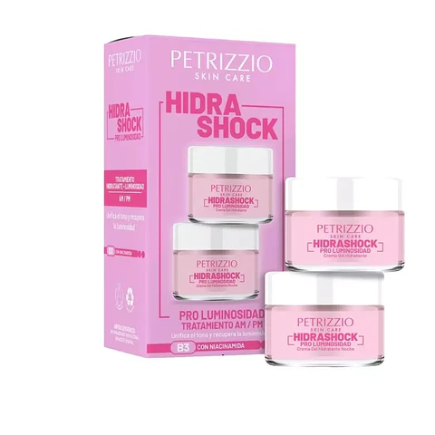 Set De Cremas Hidra Shock Pro Luminosidad Día + Noche - PETRIZZIO