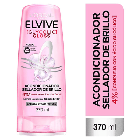 Acondicionador Elvive Glycolic Gloss 370ml - LOREAL
