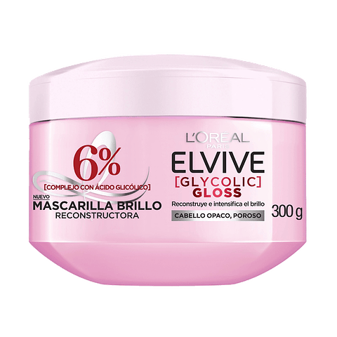 Mascarilla Elvive Glycolic Gloss 300 ML - LOREAL 