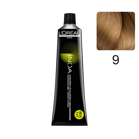 Tintura INOA 9 Rubio Muy Claro 60 G - LOREAL PROFESSIONNEL