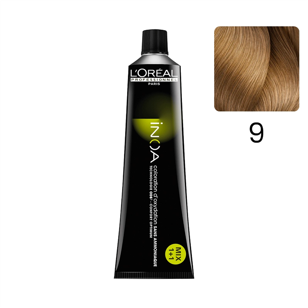 Tintura INOA 9 Rubio Muy Claro 60 G - LOREAL PROFESSIONNEL 1