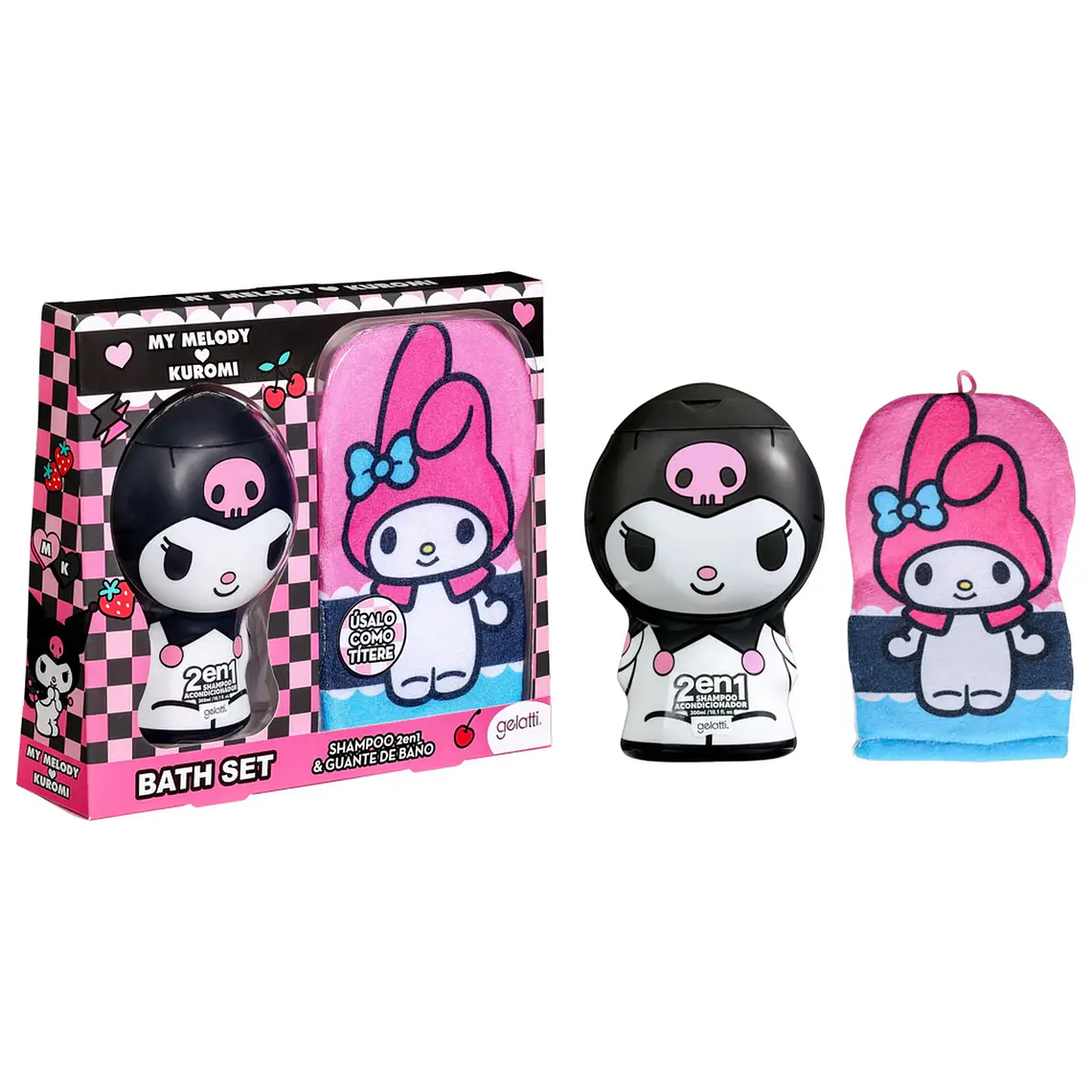 Set Shampoo 2en1 & Guante De Baño, My Melody Kuromi  - GELATTI 2