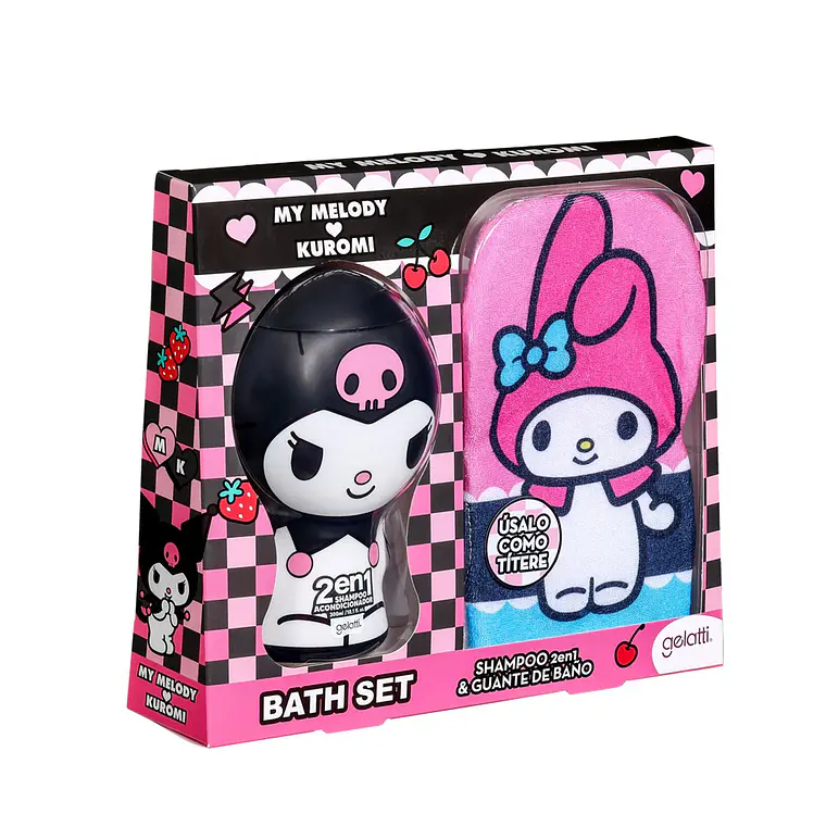 Set Shampoo 2en1 & Guante De Baño, My Melody Kuromi  - GELATTI 1