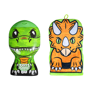 Set Shampoo 3 en 1 + Guante De Baño DinoRex - GELATTI