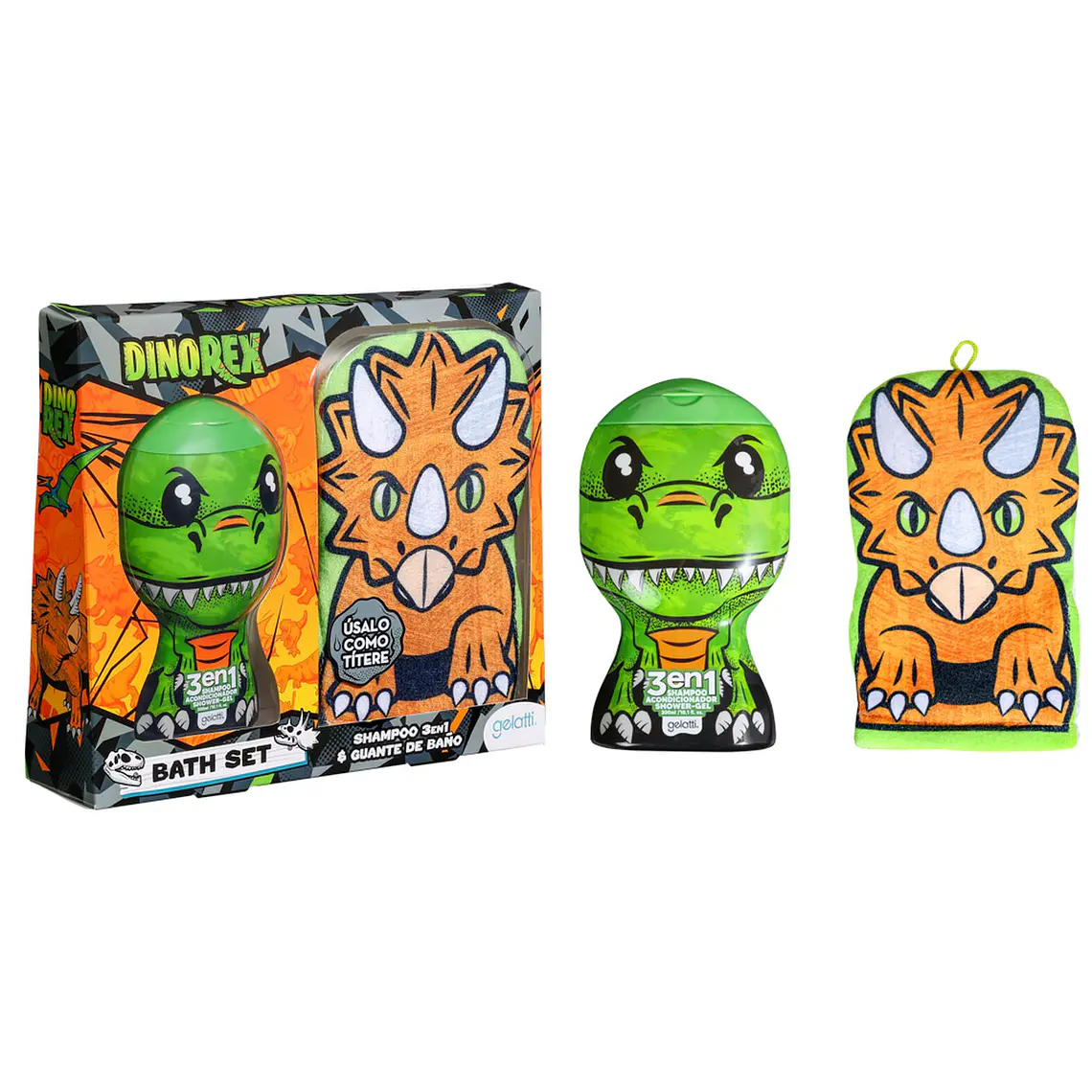 Set Shampoo 3 en 1 + Guante De Baño DinoRex - GELATTI 2