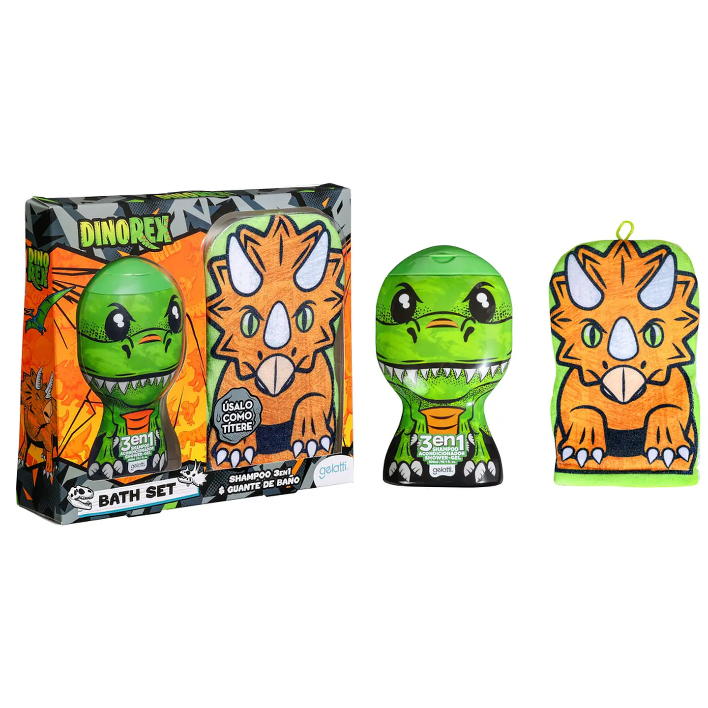 Set Shampoo 3 en 1 + Guante De Baño DinoRex - GELATTI 2