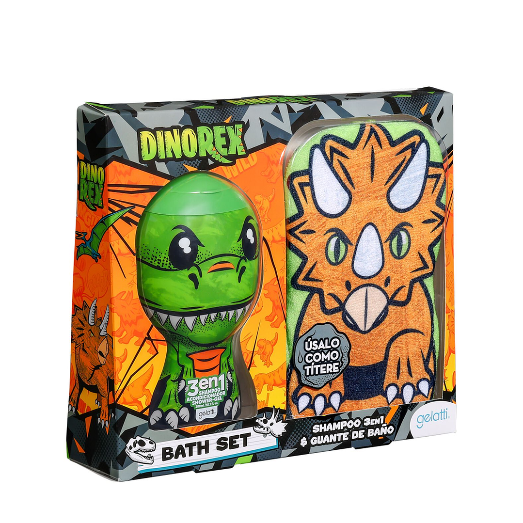 Set Shampoo 3 en 1 + Guante De Baño DinoRex - GELATTI 3