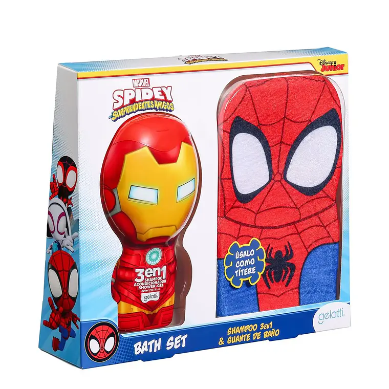 Set Shampoo 3 en 1 + Guante De Baño Spidey - GELATTI 1