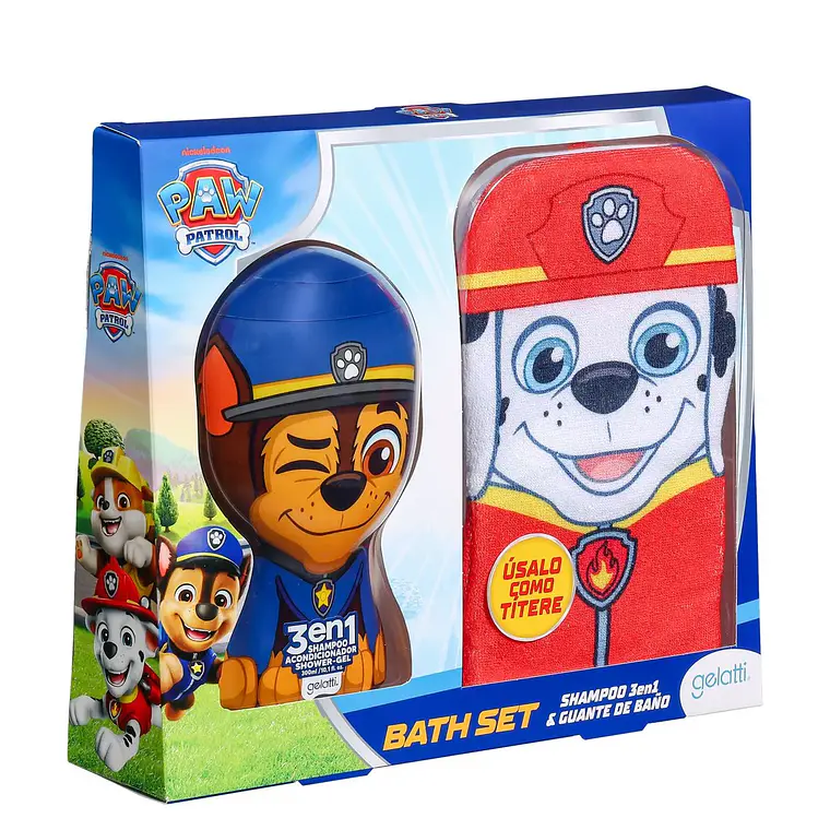 Set Shampoo 3en1 & Guante De Baño, Paw Patrol  - GELATTI 1