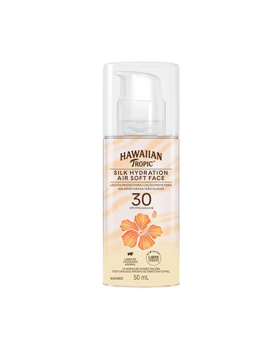 Protector Solar Silk Hydration Air Soft Face 50 ML XCAJA (6 UNIDADES) -  HAWAIIAN TROPIC V:05/26 2