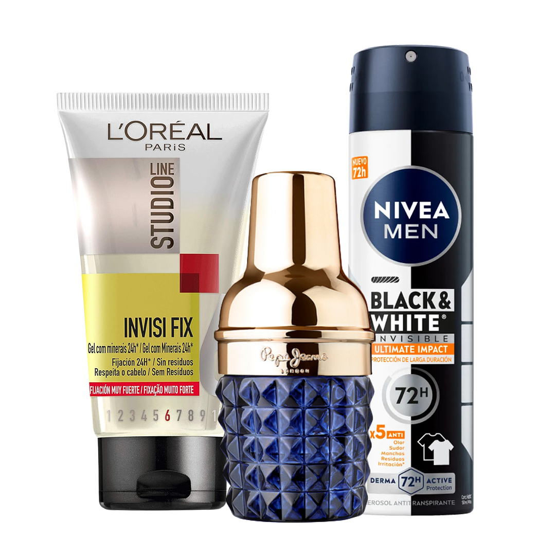 Set Perfume Hombre + Gel + Deos 1