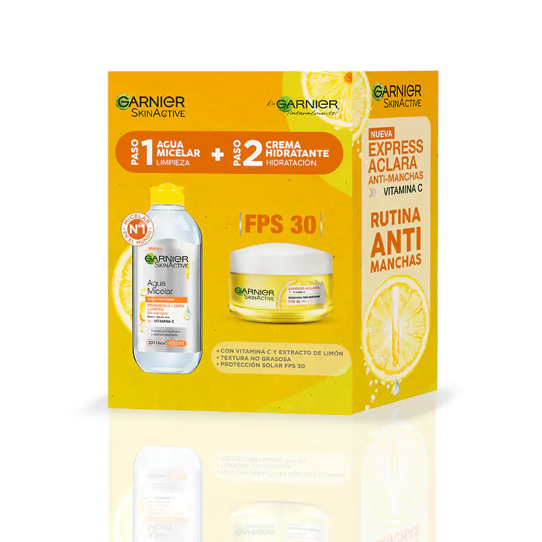 Pack Micelar + Crema Express Aclara - GARNIER 4