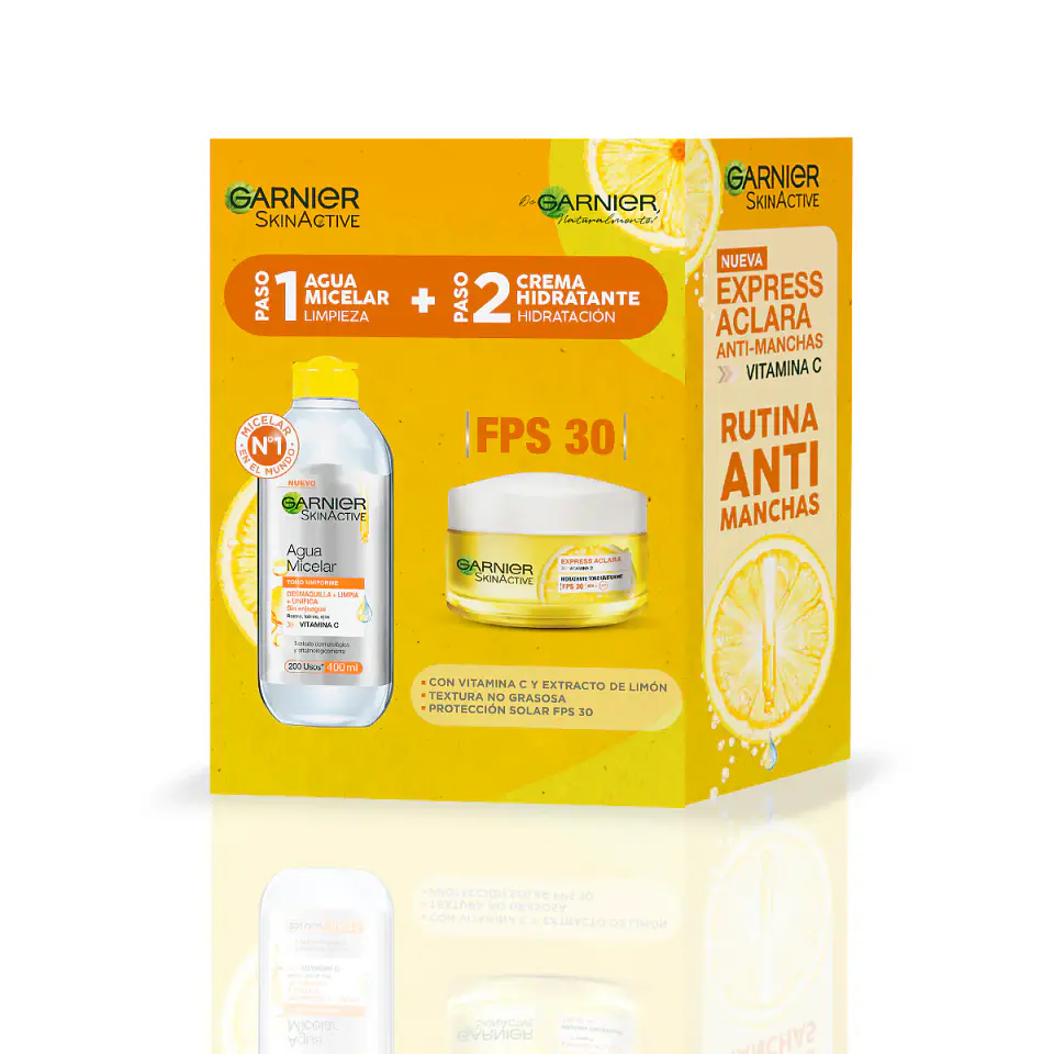 Pack Micelar + Crema Express Aclara - GARNIER 4