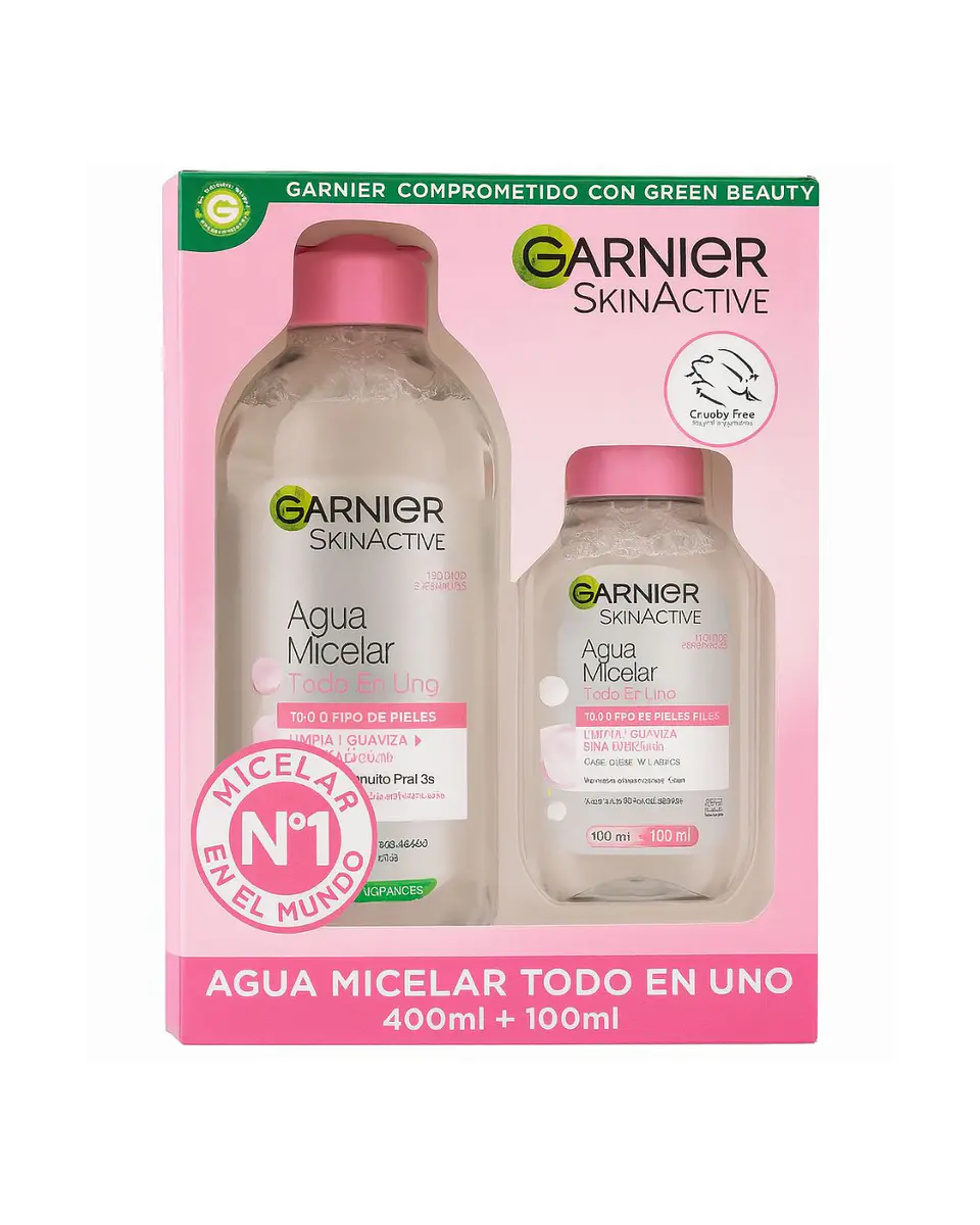 Pack Agua Micelar Todo En Uno 400 ML + 100 ML - GARNIER 1