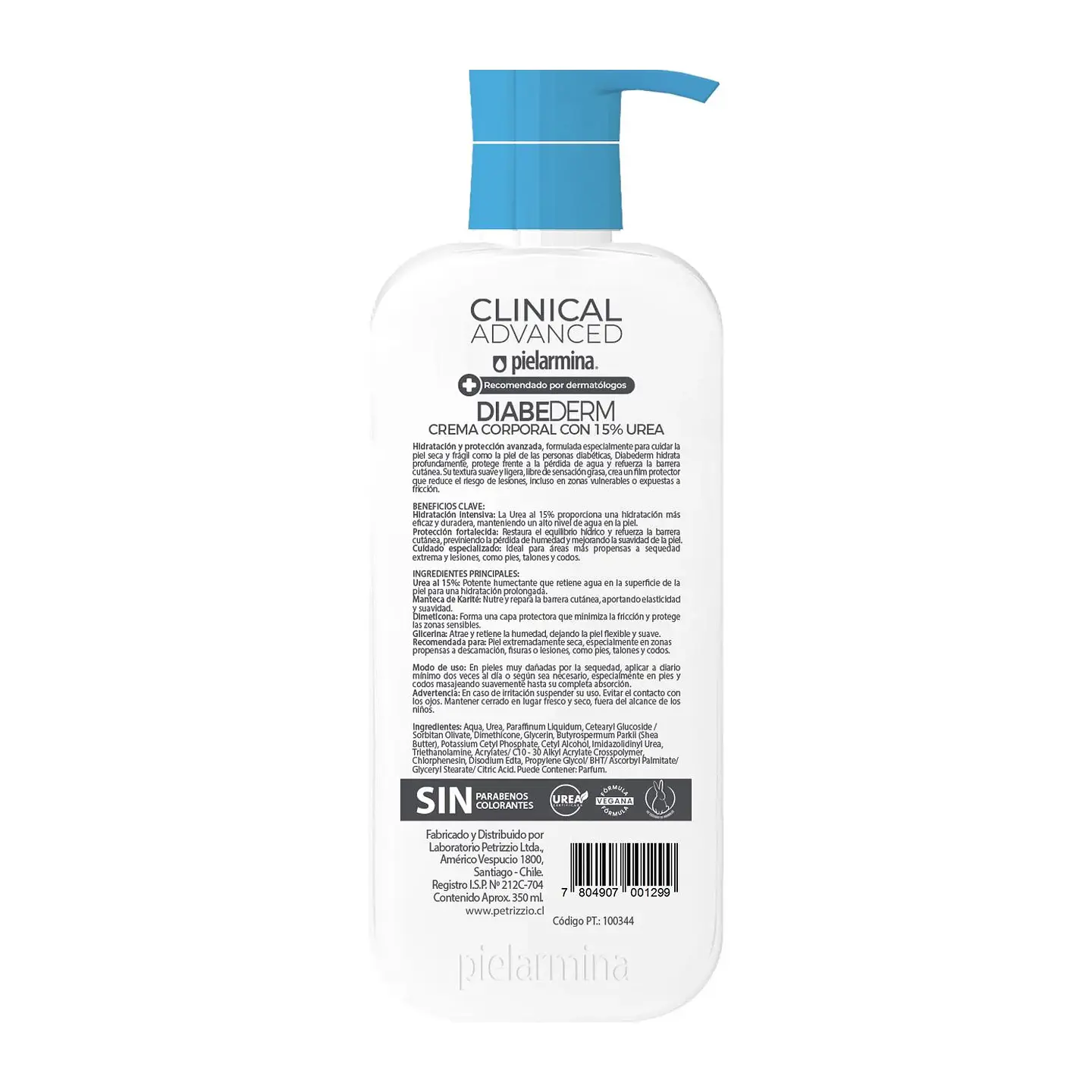 Crema Corporal Diabederm Reparación Profunda Clinical Advanced 15% Urea, 350 ML - PIELARMINA 2