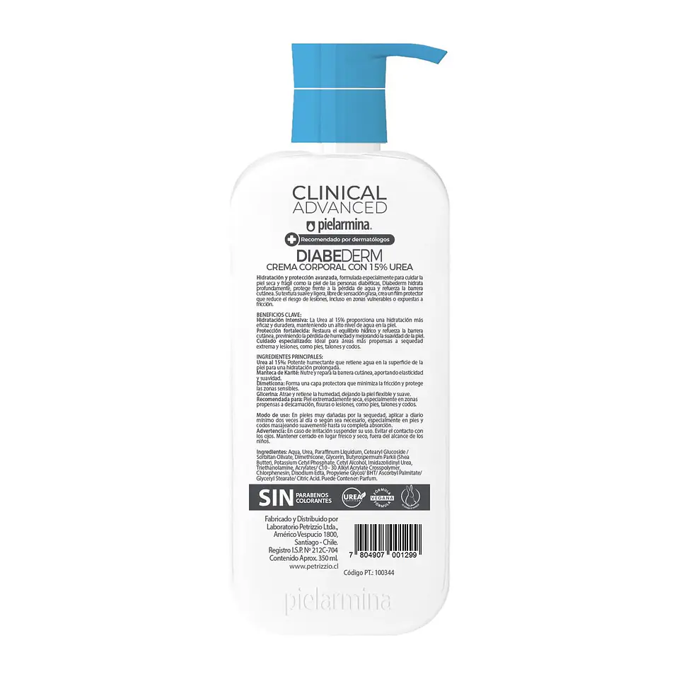 Crema Corporal Diabederm Reparación Profunda Clinical Advanced 15% Urea, 350 ML - PIELARMINA 2