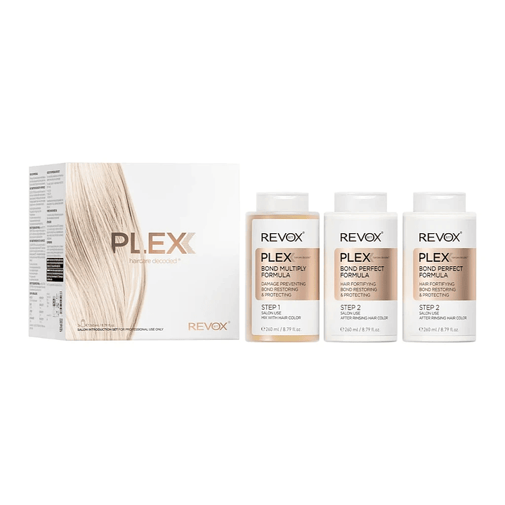 Set Profesional de Reconstrucción del Cabello - Plex Hair Rebuilding System Professional Set 3x260 Ml - REVOX 1