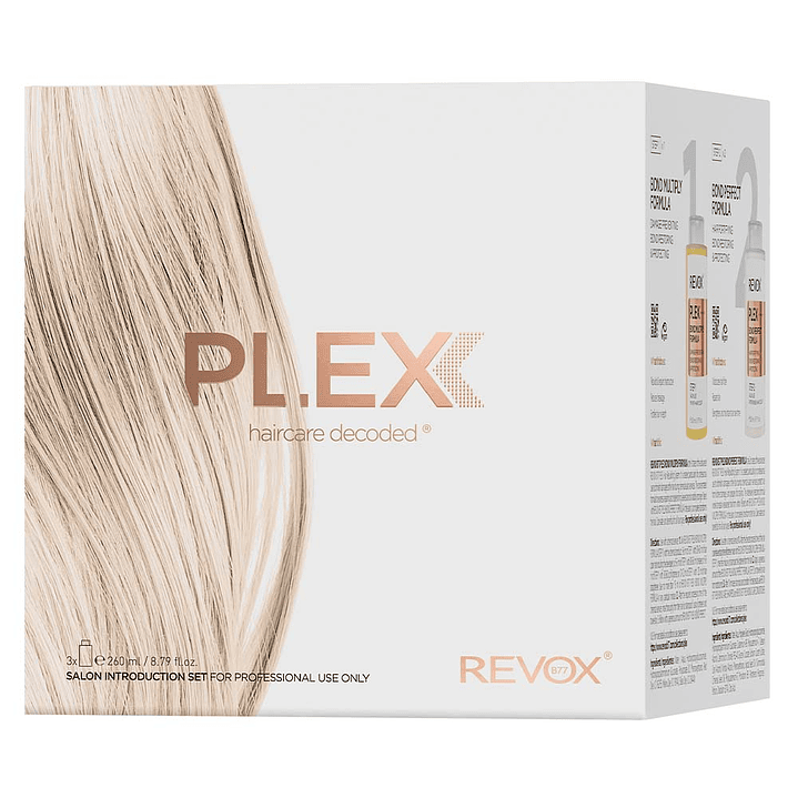 Set Profesional de Reconstrucción del Cabello - Plex Hair Rebuilding System Professional Set 3x260 Ml - REVOX 2