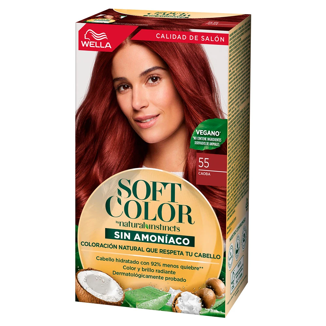 Tintura Soft Color Kit 55 Caoba  + Activador De Color - WELLA 3