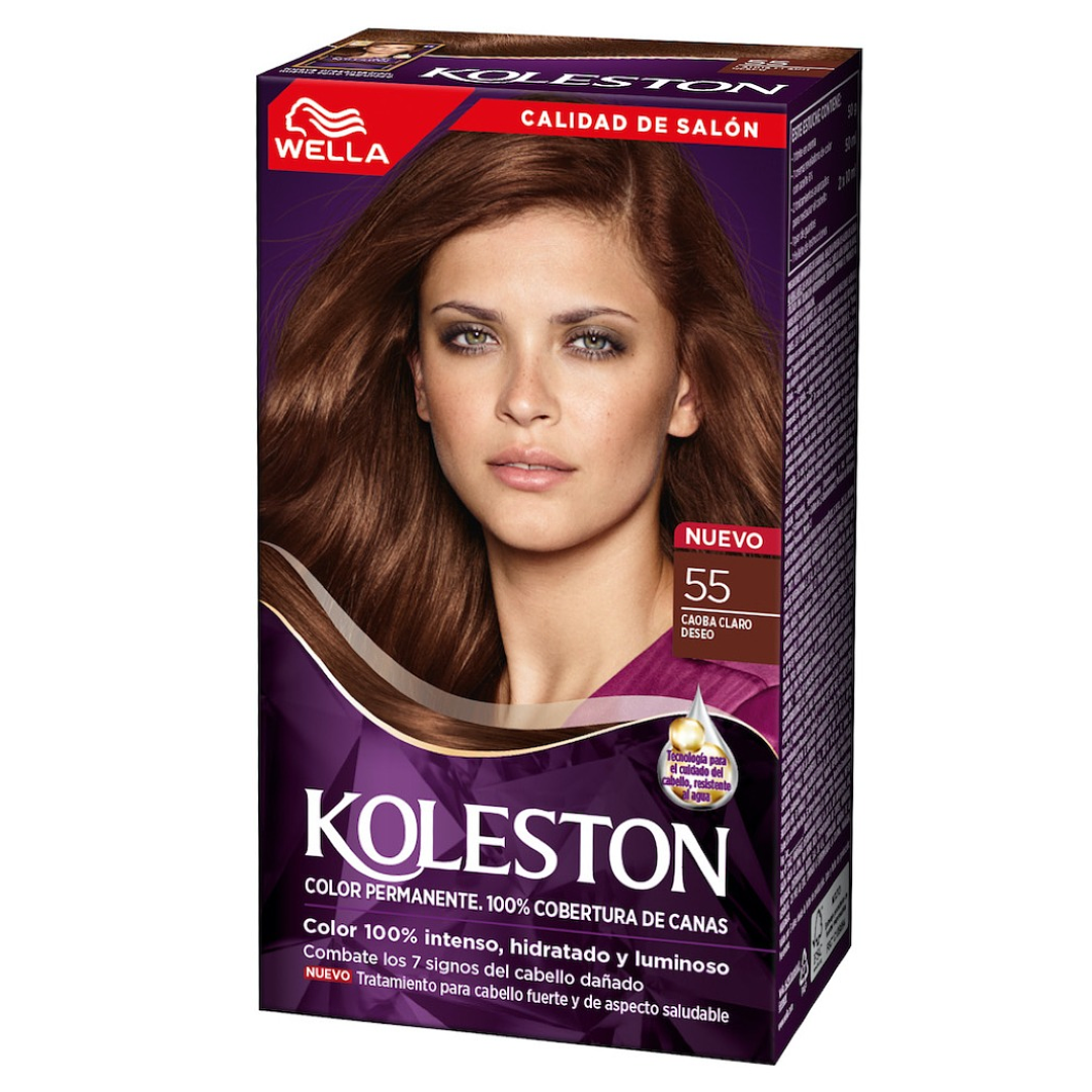 Kit Tintura Permanente Hidratante 55 Caoba Claro Deseo  + Activador De Color - WELLA 3