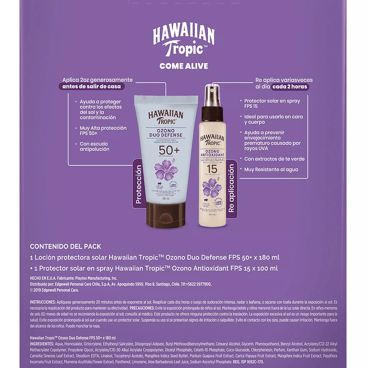 Pack Protector Solar Hawaiian Tropic Ozono Bruma + Ozono Duo - HAWAIIAN TROPIC  2